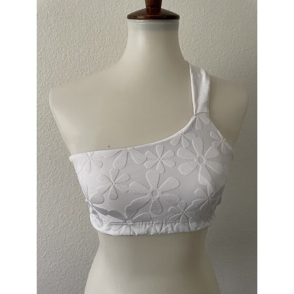 Kenny Flowers Swim Bikini Top One Shoulder Santorini White Swimwear - Picture 1 of 7